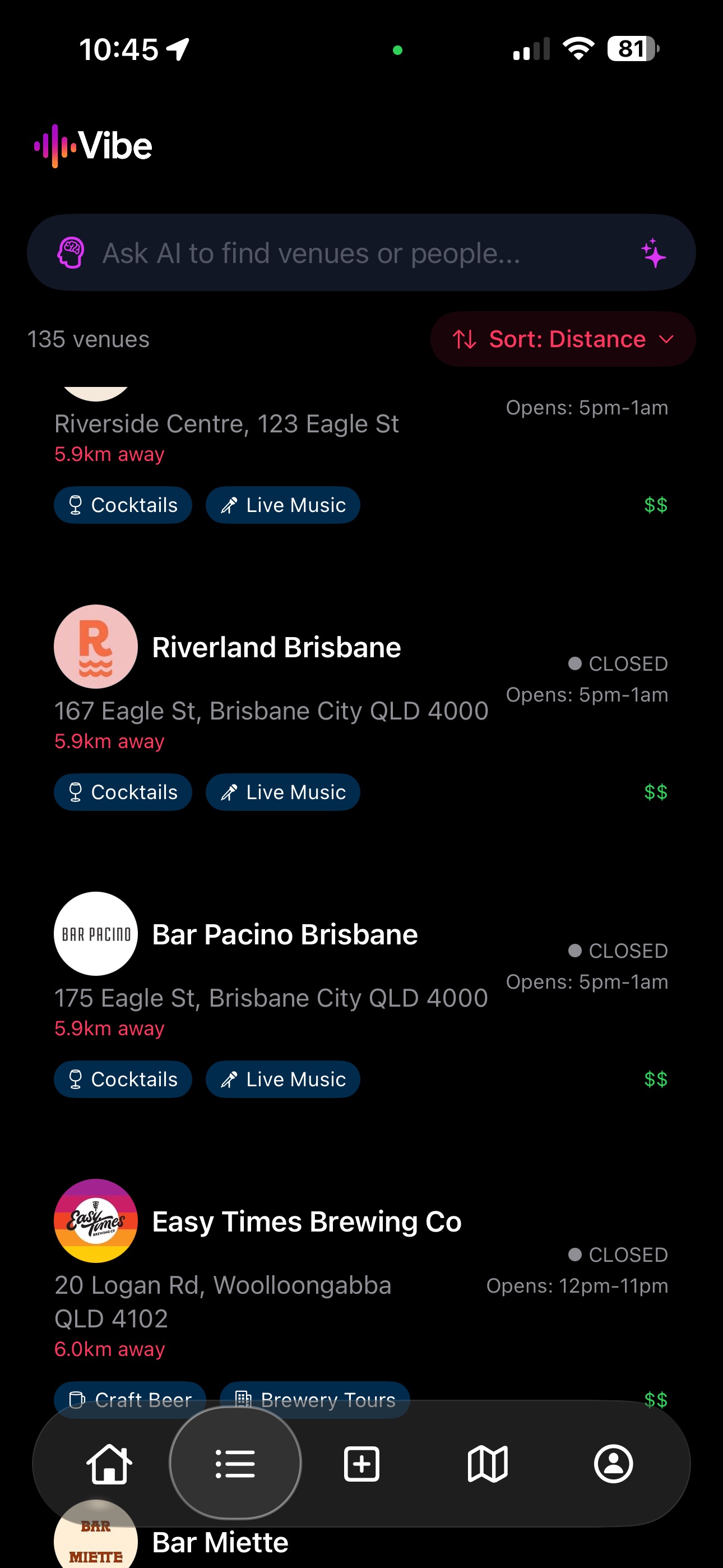 AI-powered venue search and recommendations